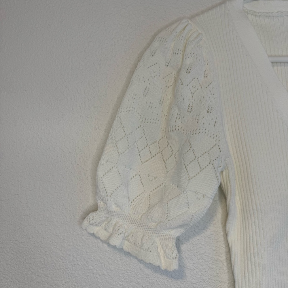 Sundance Twyla Stitch Sweater NWT in Ivory Small Petite - Picture 4 of 9